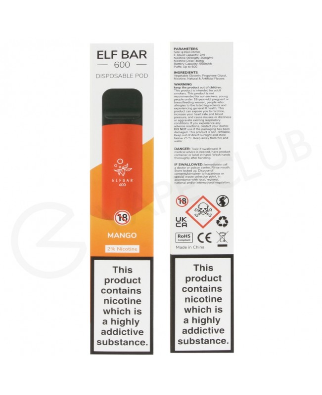 Mango Elf Bar Disposable Vape