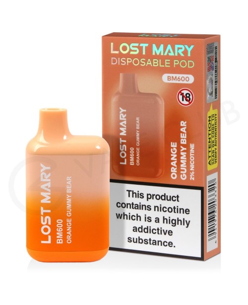 Orange Gummy Bear Lost Mary BM600 Disposable Vape