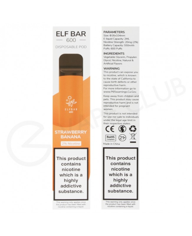 Strawberry Banana Elf Bar Disposable Vape