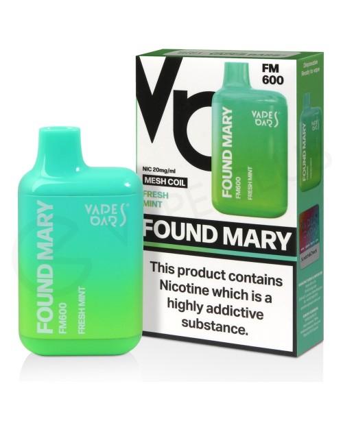 Fresh Mint Vapes Bars Found Mary Disposable Vape