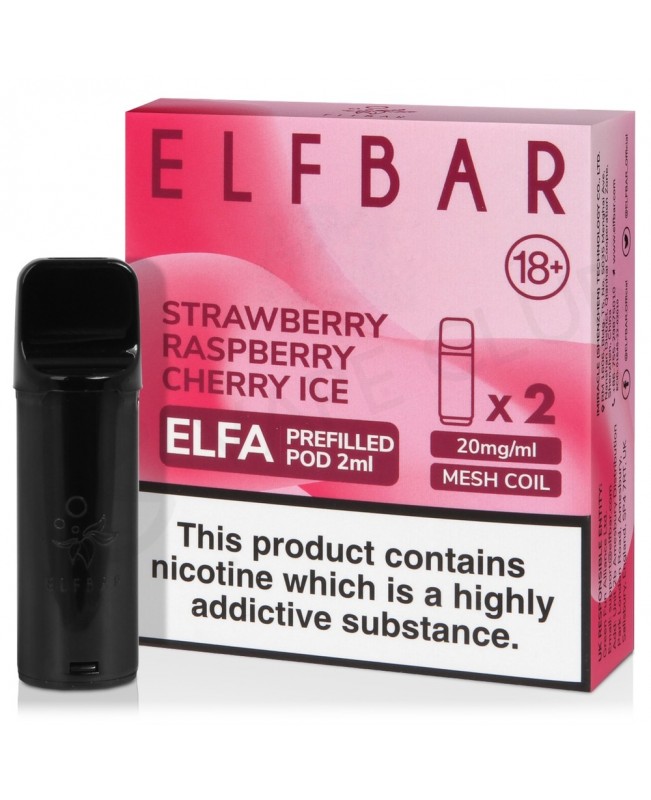 Strawberry Raspberry Cherry Ice Elf Bar Elfa Prefilled Pod