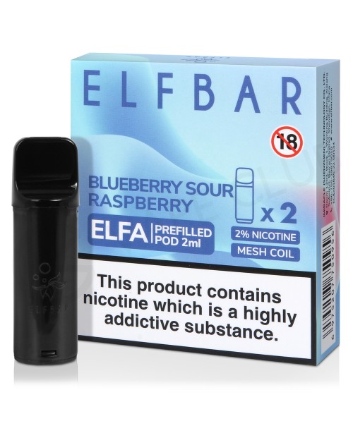 Blueberry Sour Raspberry Elf Bar Elfa Prefilled Po...