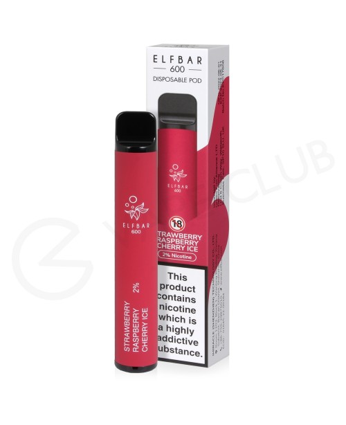 Strawberry Raspberry Cherry Ice Elf Bar Disposable...