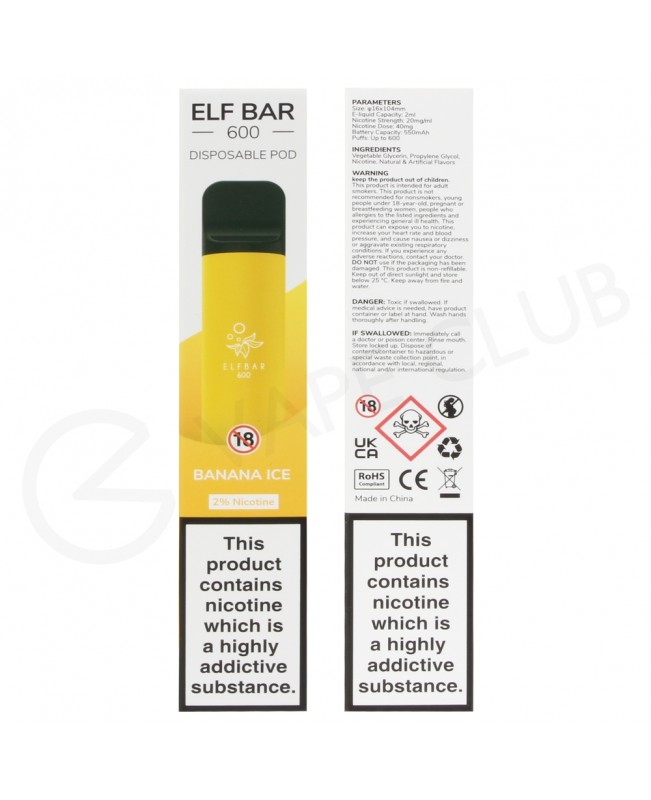 Banana Ice Elf Bar Disposable Vape