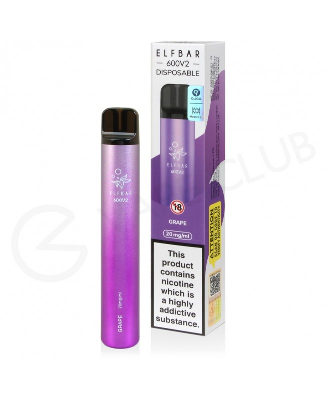 Grape Elf Bar 600 V2 Disposable Vape