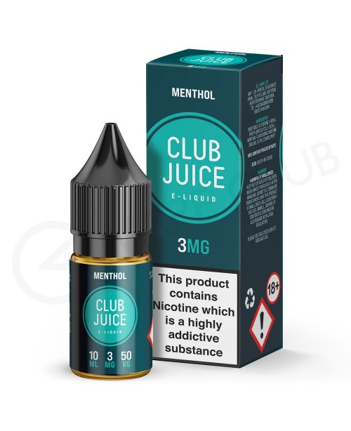 Menthol E-Liquid by Club Juice 50/50