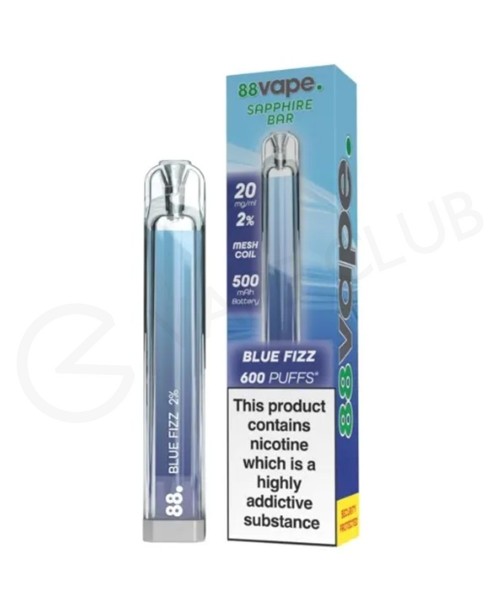 Blue Fizz 88Vape Sapphire Bar Disposable Vape