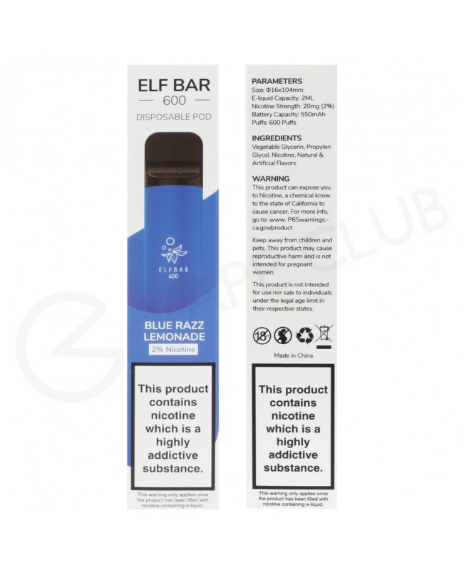 Blue Raspberry Lemonade Elf Bar Disposable Vape