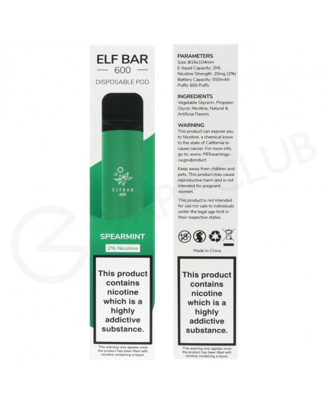 Spearmint Elf Bar Disposable Vape