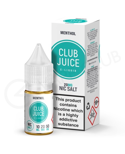 Menthol Nic Salt E-Liquid by Club Juice