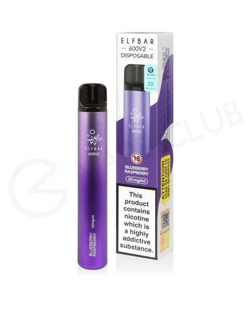 Blueberry Raspberry Elf Bar 600 V2 Disposable Vape