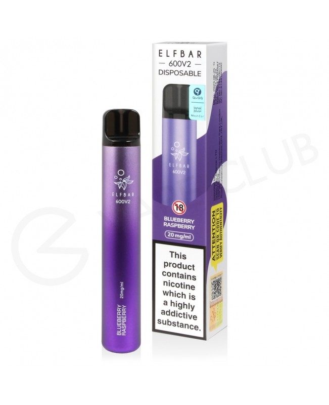 Blueberry Raspberry Elf Bar 600 V2 Disposable Vape