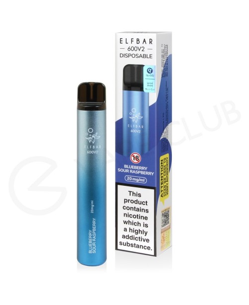 Blueberry Sour Raspberry Elf Bar 600 V2 Disposable...