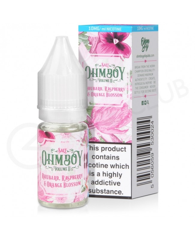 Rhubarb, Raspberry & Orange Blossom Nic Salt E-liquid by Ohm Boy Volume II