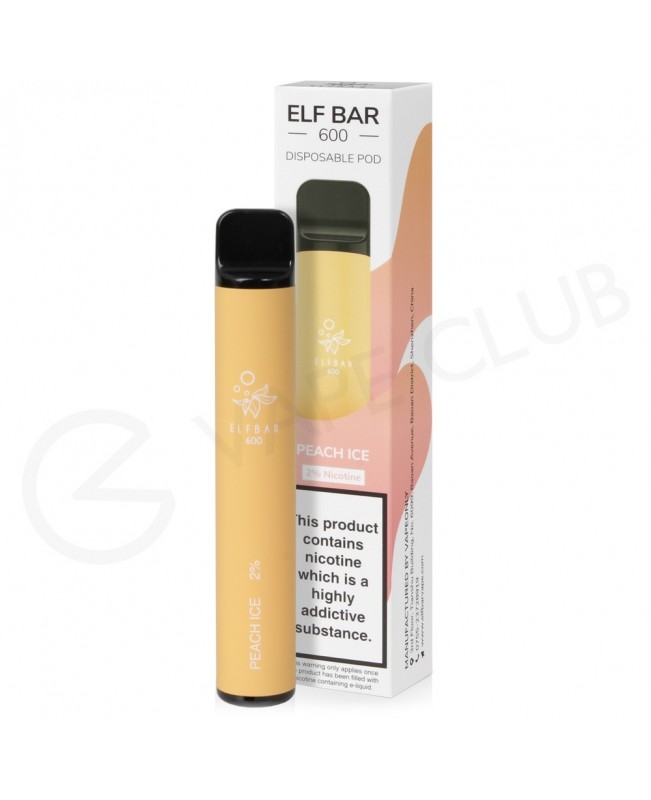 Peach Ice Elf Bar Disposable Vape