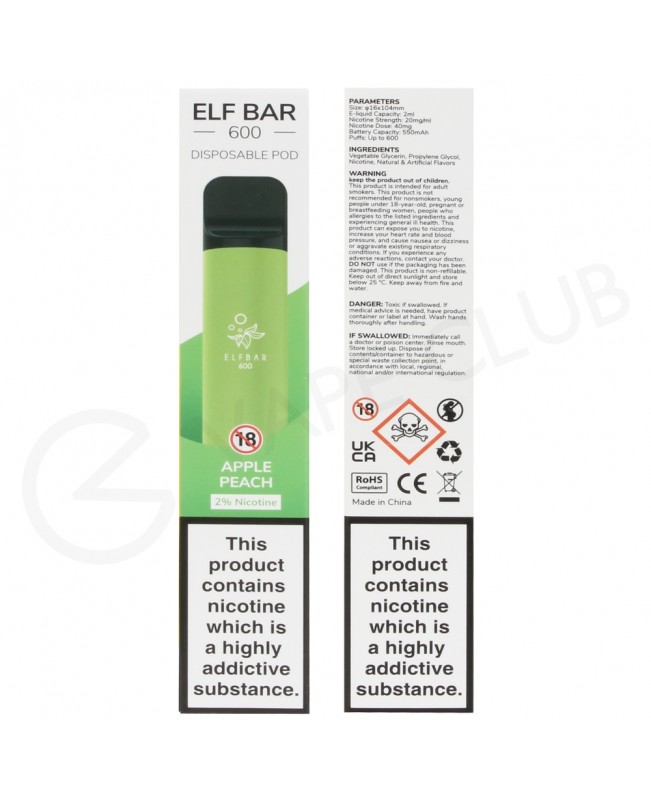 Apple Peach Elf Bar Disposable Vape