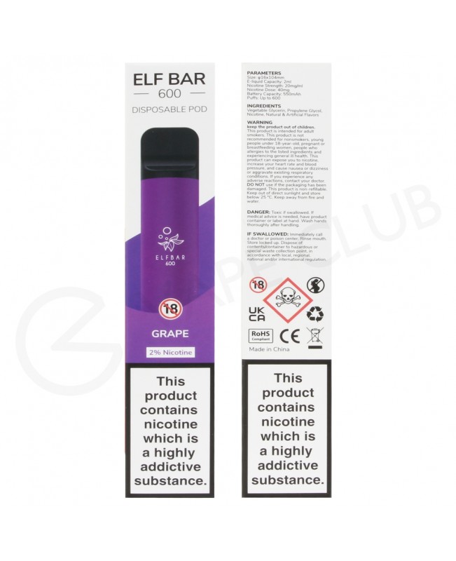 Grape Elf Bar Disposable Vape