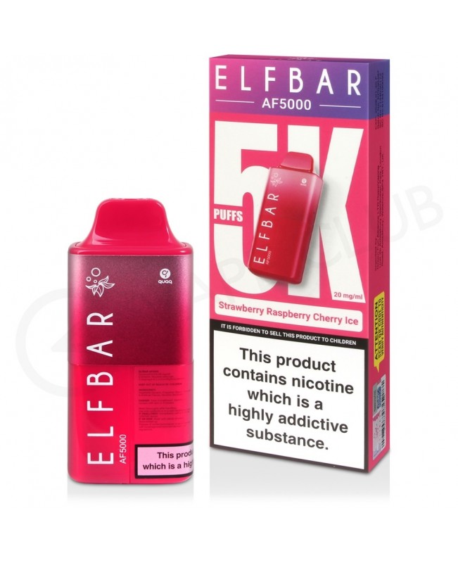 Strawberry Raspberry Cherry Ice Elf Bar AF5000 Disposable Vape Kit