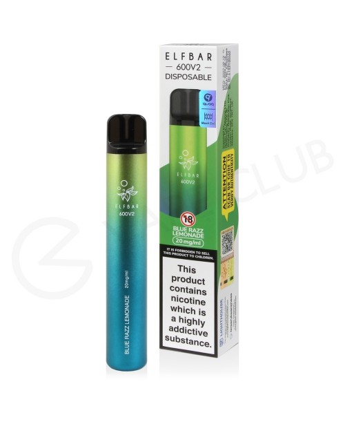 Blue Razz Lemonade Elf Bar 600 V2 Disposable Vape