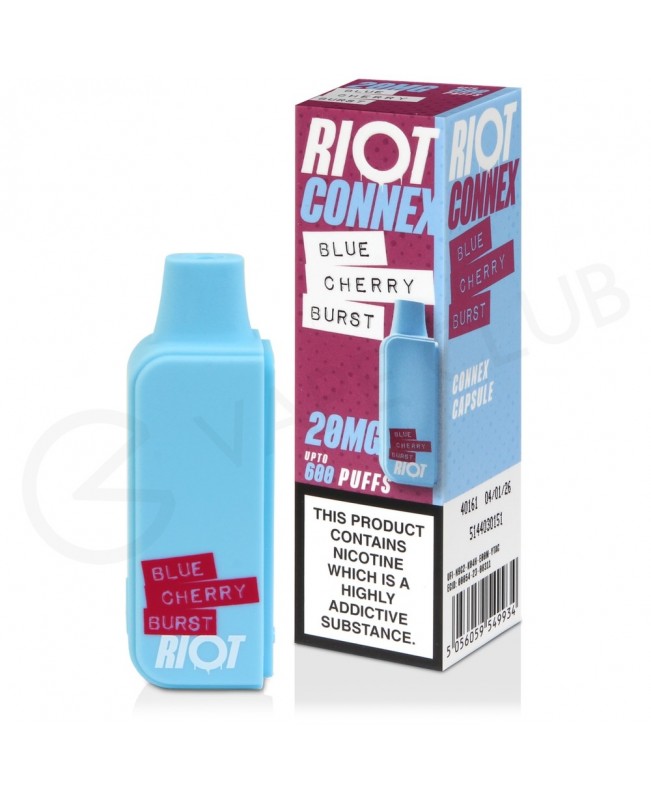 Blue Cherry Burst Riot Connex Prefilled Pod