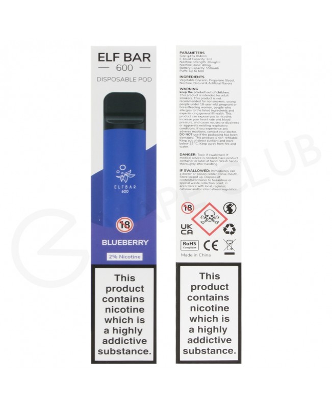 Blueberry Elf Bar Disposable Vape