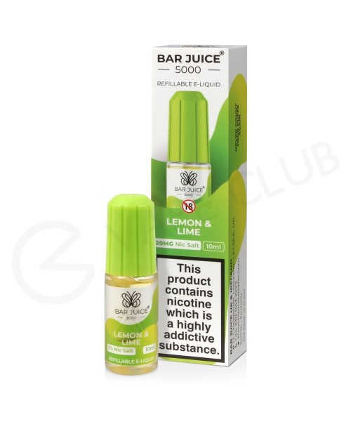 Lemon & Lime Nic Salt E-Liquid by Bar Juice 50...