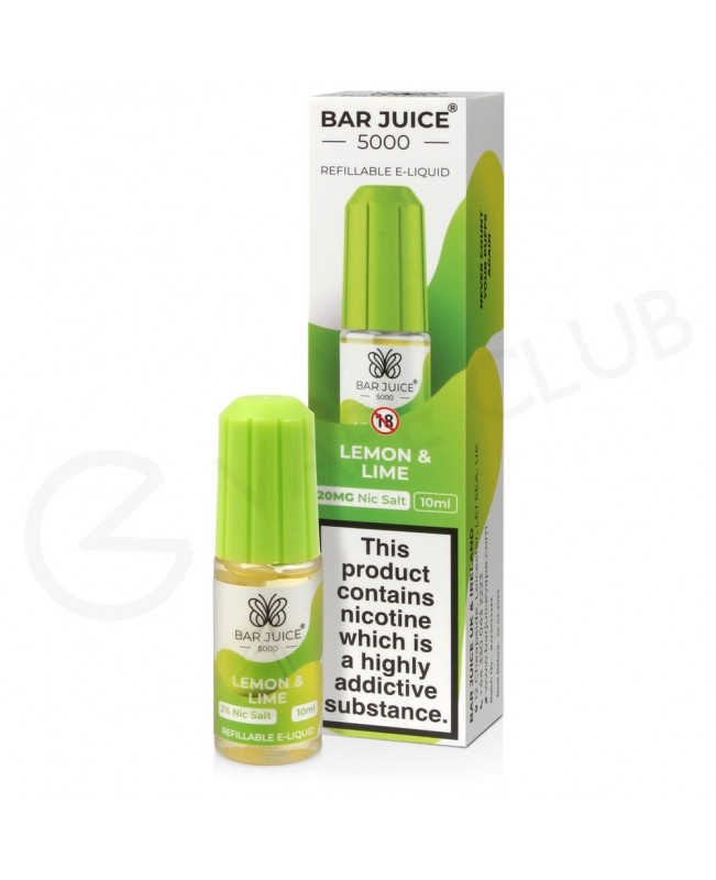 Lemon & Lime Nic Salt E-Liquid by Bar Juice 5000