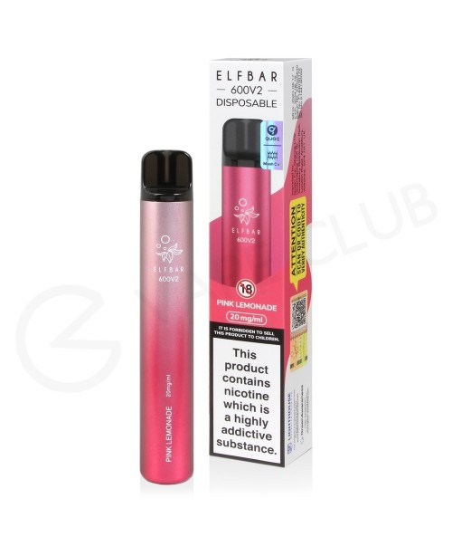 Pink Lemonade Elf Bar 600 V2 Disposable Vape