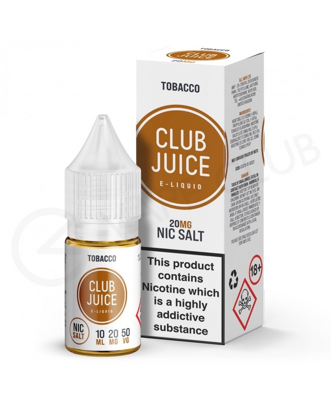 Tobacco Nic Salt E-Liquid by Club Juice