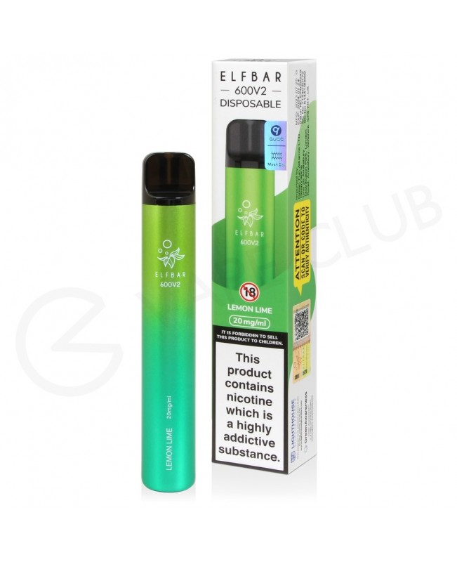 Lemon Lime Elf Bar 600 V2 Disposable Vape