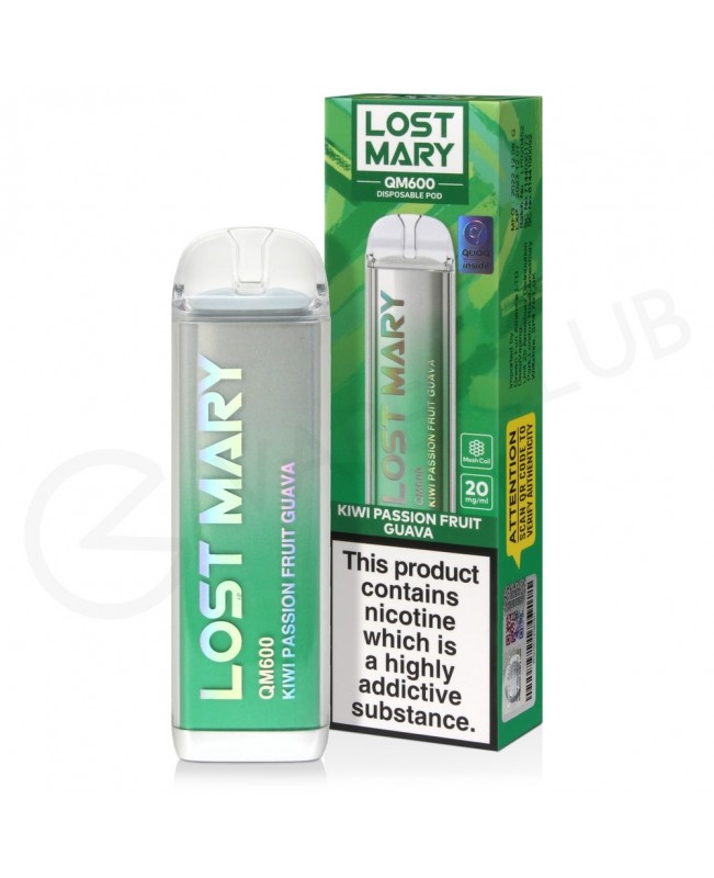 Kiwi Passion Fruit Guava Lost Mary QM600 Disposable Vape