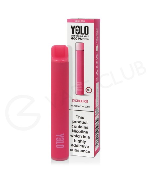 Lychee Ice Yolo Bar M600 Disposable Vape