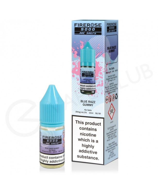 Blue Razz Gummy Nic Salt E-Liquid by Elux Firerose