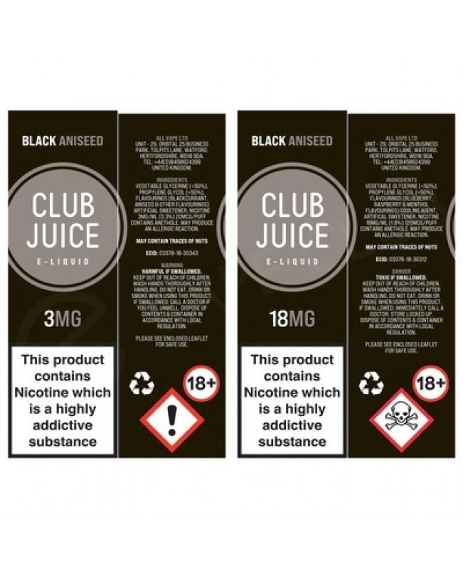 Black Aniseed E-Liquid by Club Juice 50/50