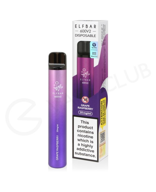 Grape Raspberry Elf Bar 600 V2 Disposable Vape