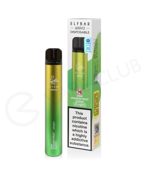 Kiwi Passion Fruit Guava Elf Bar 600 V2 Disposable...