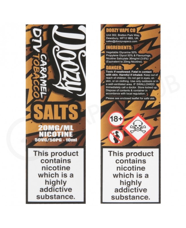 Caramel Tobacco Nic Salt E-liquid by Doozy Salts