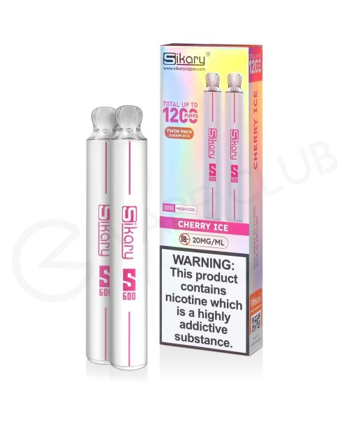 Cherry Ice Sikary S600 Disposable Vape Twin Pack