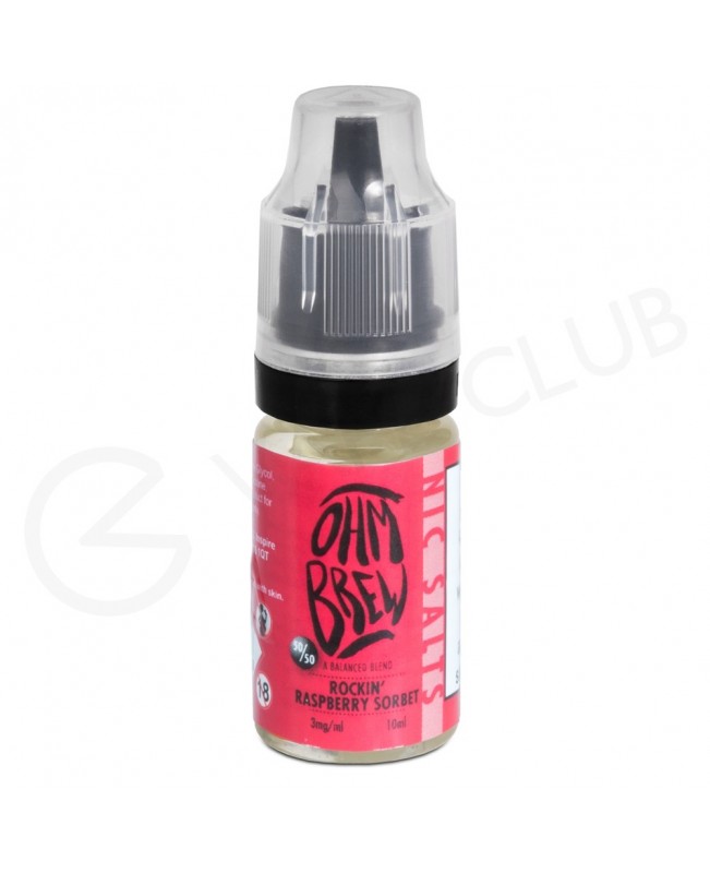 Rockin Raspberry Sorbet E-liquid by Ohm Brew 50/50 Nic Salts