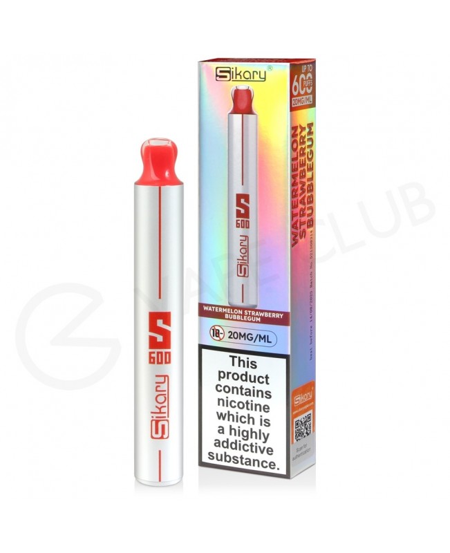 Watermelon Strawberry Bubblegum Sikary S600 Disposable Vape