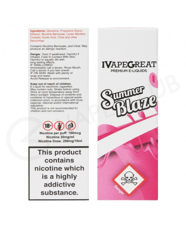 Summer Blaze Nic Salt E-liquid by IVG