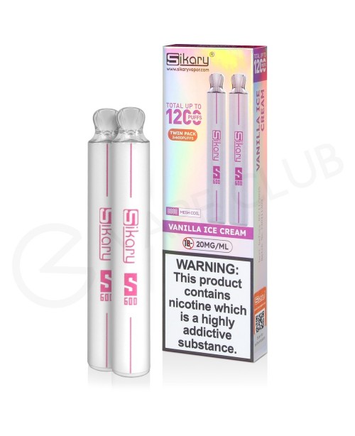 Vanilla Ice Cream Sikary S600 Disposable Vape Twin...