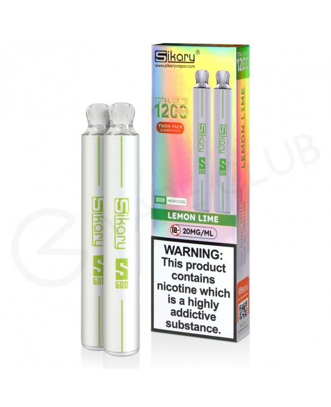 Lemon & Lime Sikary S600 Disposable Vape Twin Pack