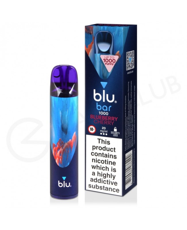 Blueberry Cherry Blu Bar 1000 Disposable Vape