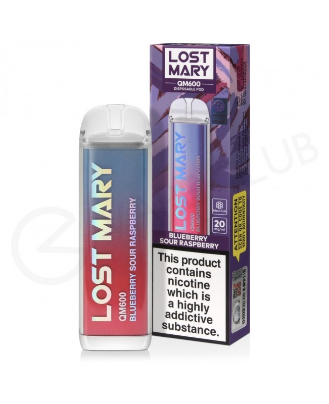 Blueberry Sour Raspberry Lost Mary QM600 Disposable Vape