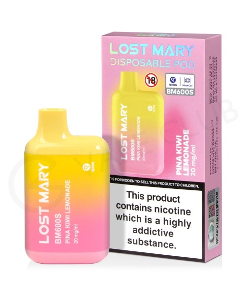 Pina Kiwi Lemonade Lost Mary BM600S Disposable Vap...