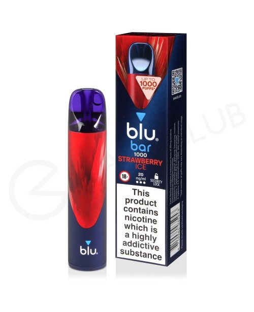 Strawberry Ice Blu Bar 1000 Disposable Vape