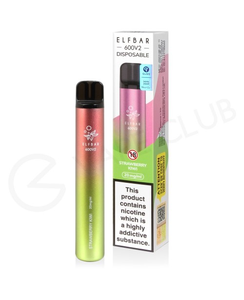 Strawberry Kiwi Elf Bar 600 V2 Disposable Vape