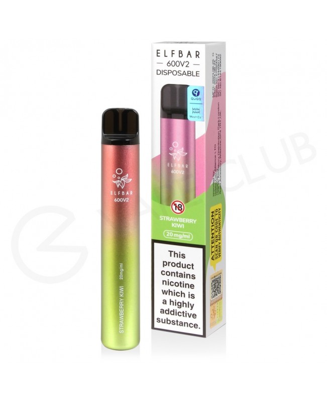 Strawberry Kiwi Elf Bar 600 V2 Disposable Vape