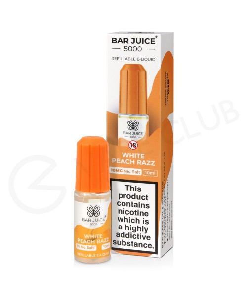 White Peach Razz Nic Salt E-Liquid by Bar Juice 50...